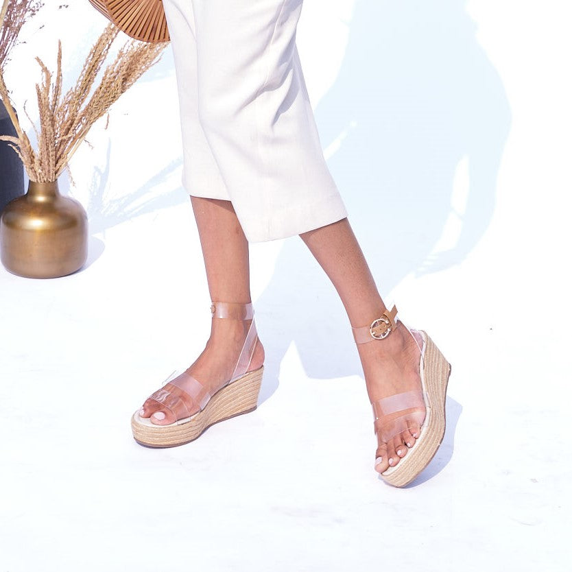 Clear slip on on sale wedges