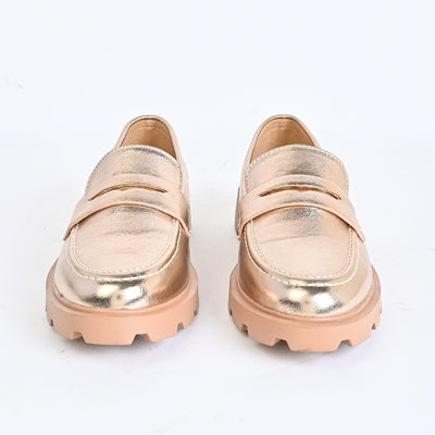 Rosegold Metallic loafers