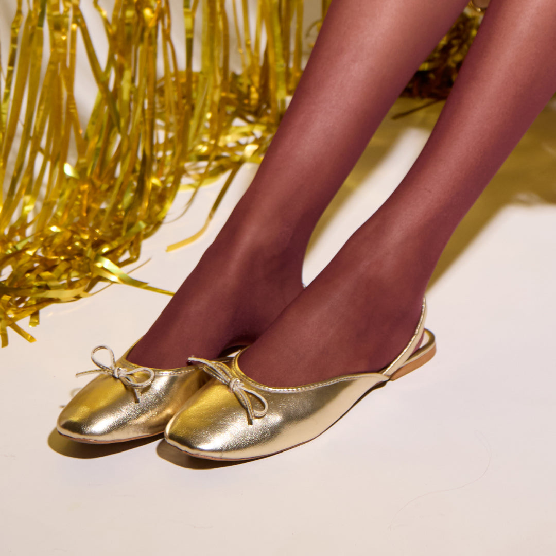 Gold Bow Ballet Flats – The CAI Store