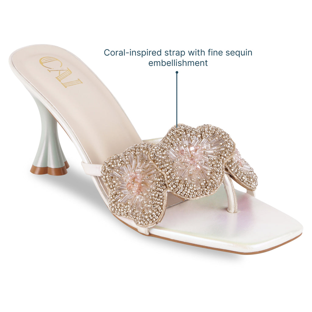 Coral Sparkle Heels