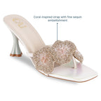 Coral Sparkle Heels