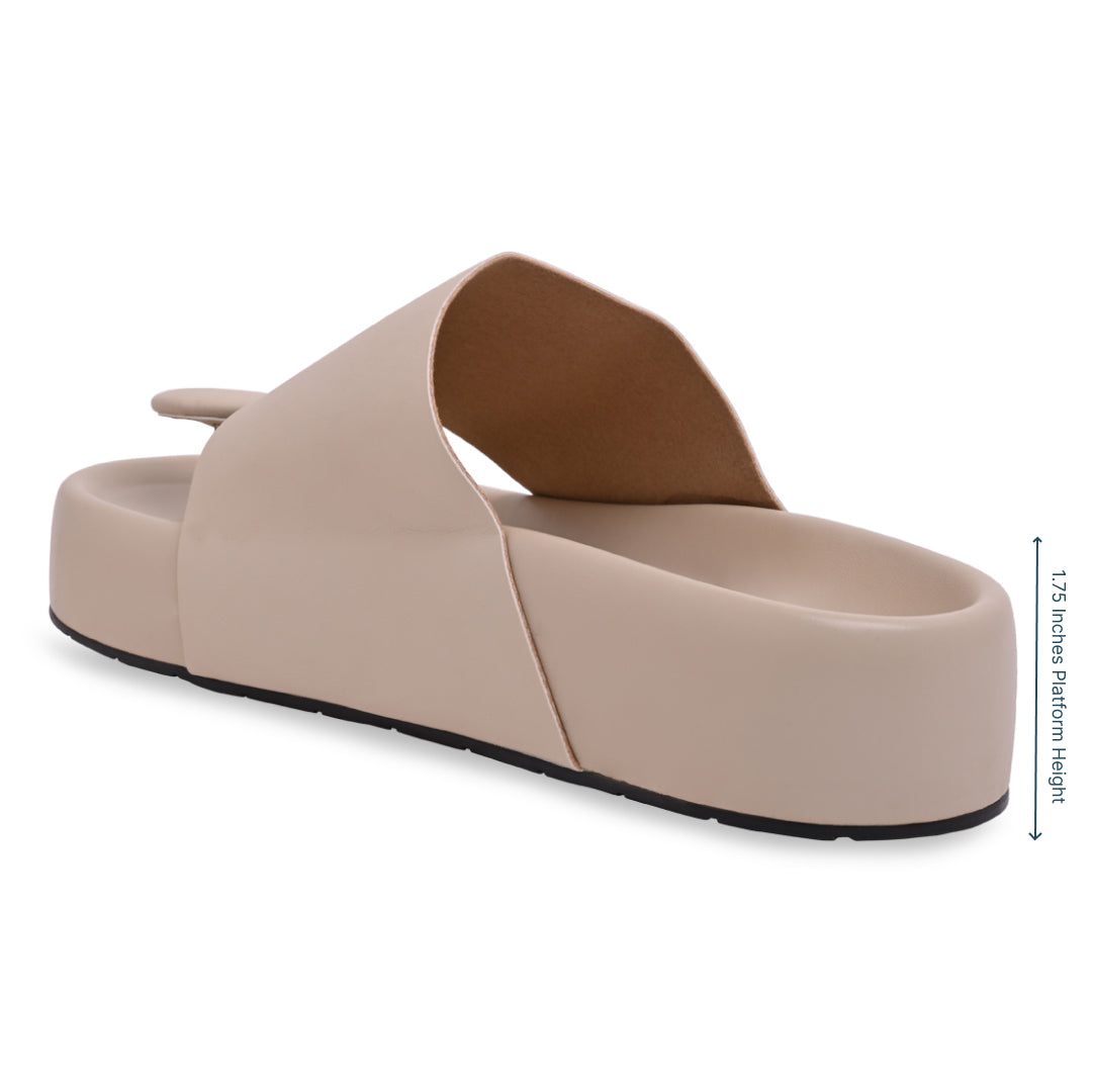 Bobble Head Cream Thong Platform