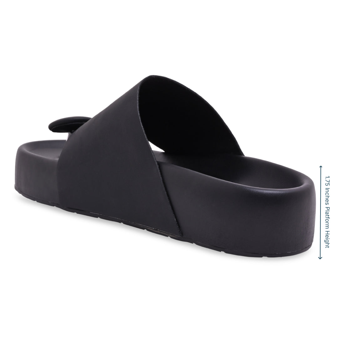 Bobble Head Black Thong Platform