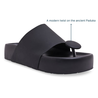 Bobble Head Black Thong Platform