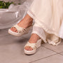 Multi Strapped Pearl Wedges