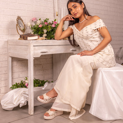 Multi Strapped Pearl Wedges