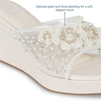 Pearly Floral Cream Wedges