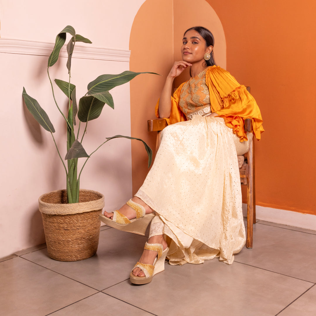 Gold Ombre Wavy Wedge