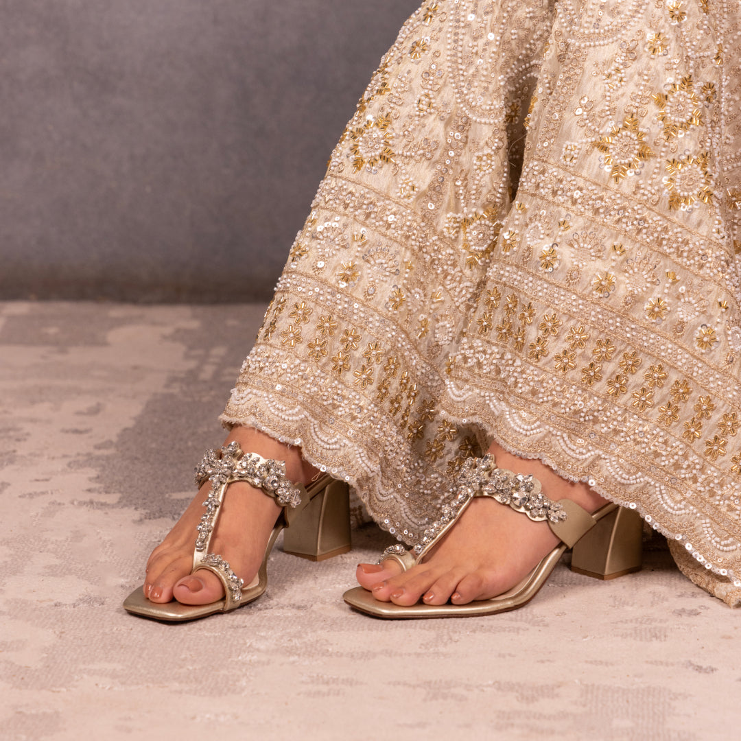 Crystal Bloom Toe Heel