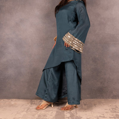 Gold Beaded Thong Heel