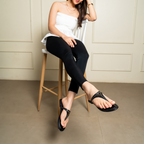 Tiny Tri Black Flats