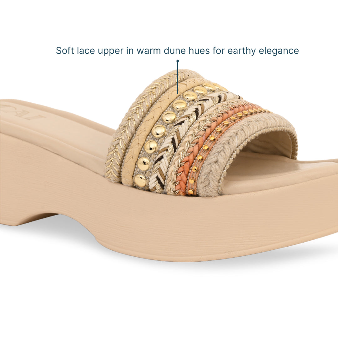 Dune Lace Peach Wedge