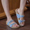 Blue Raffia Slider