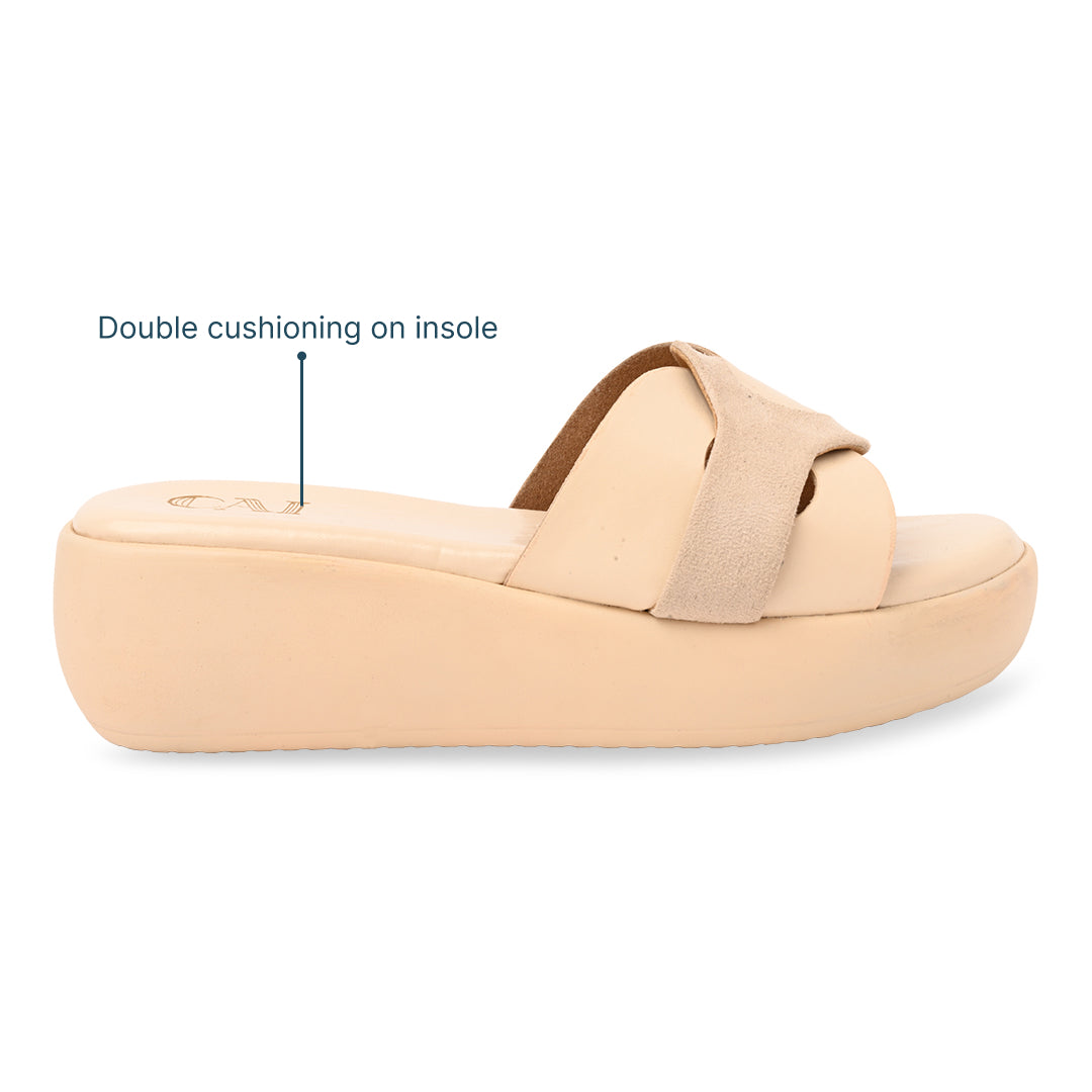 Cream Interlock Platform