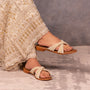 Ivory Pearlescent Tan Flats