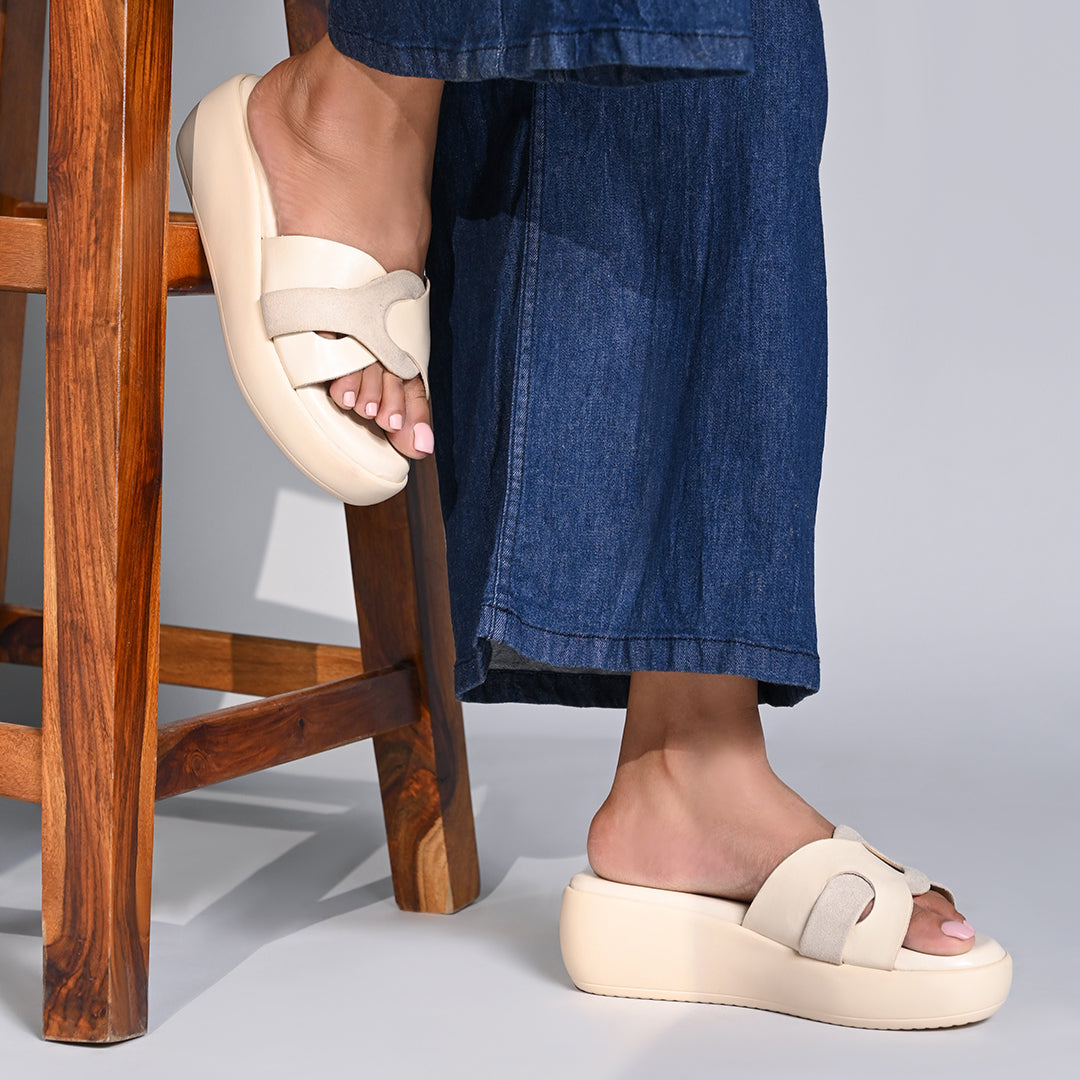 Cream Interlock Platform