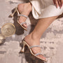 Diamond Lace Two Strap Gold Heel