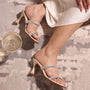 Diamond Lace Two Strap Gold Heel
