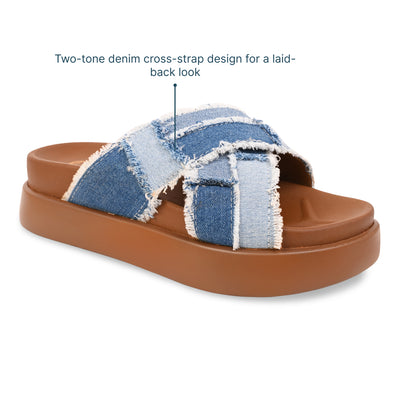 Denim Cross Tan Platform