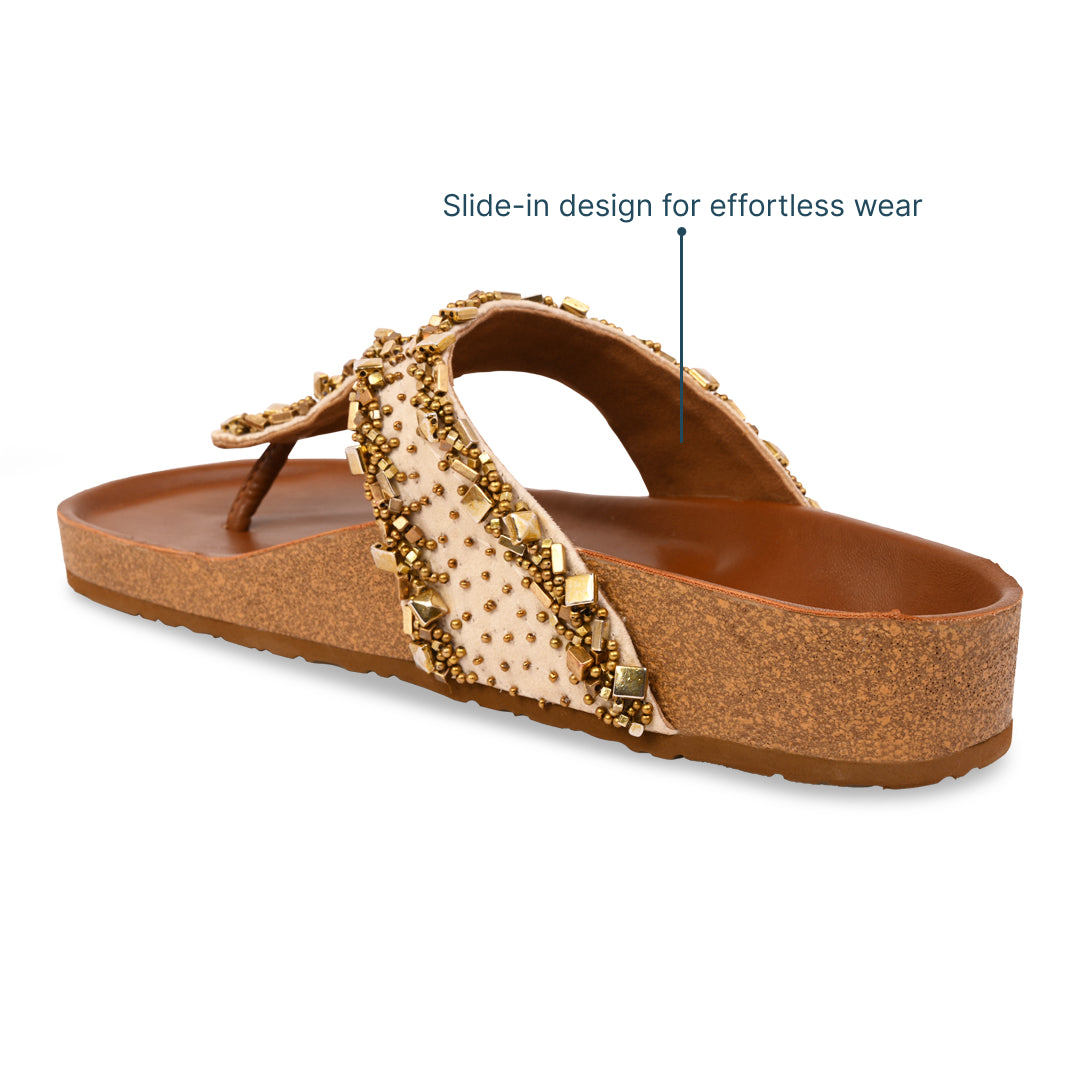 Golden Mirage Tan Slides