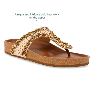 Golden Mirage Tan Slides