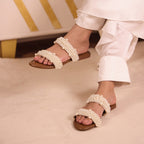 Pearl Bunched Two Strap Flats
