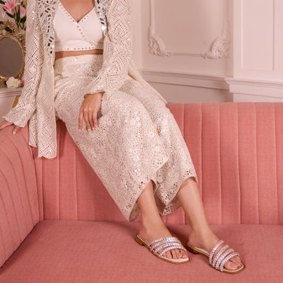 Multi Diamond Lace Gold Flat