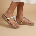 Sparkly Gold Beige Sliders