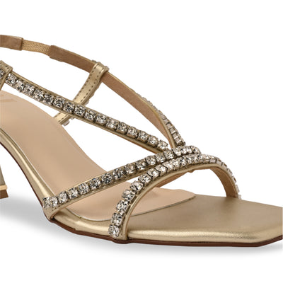 Diamond Stud Ankle Strap Heel