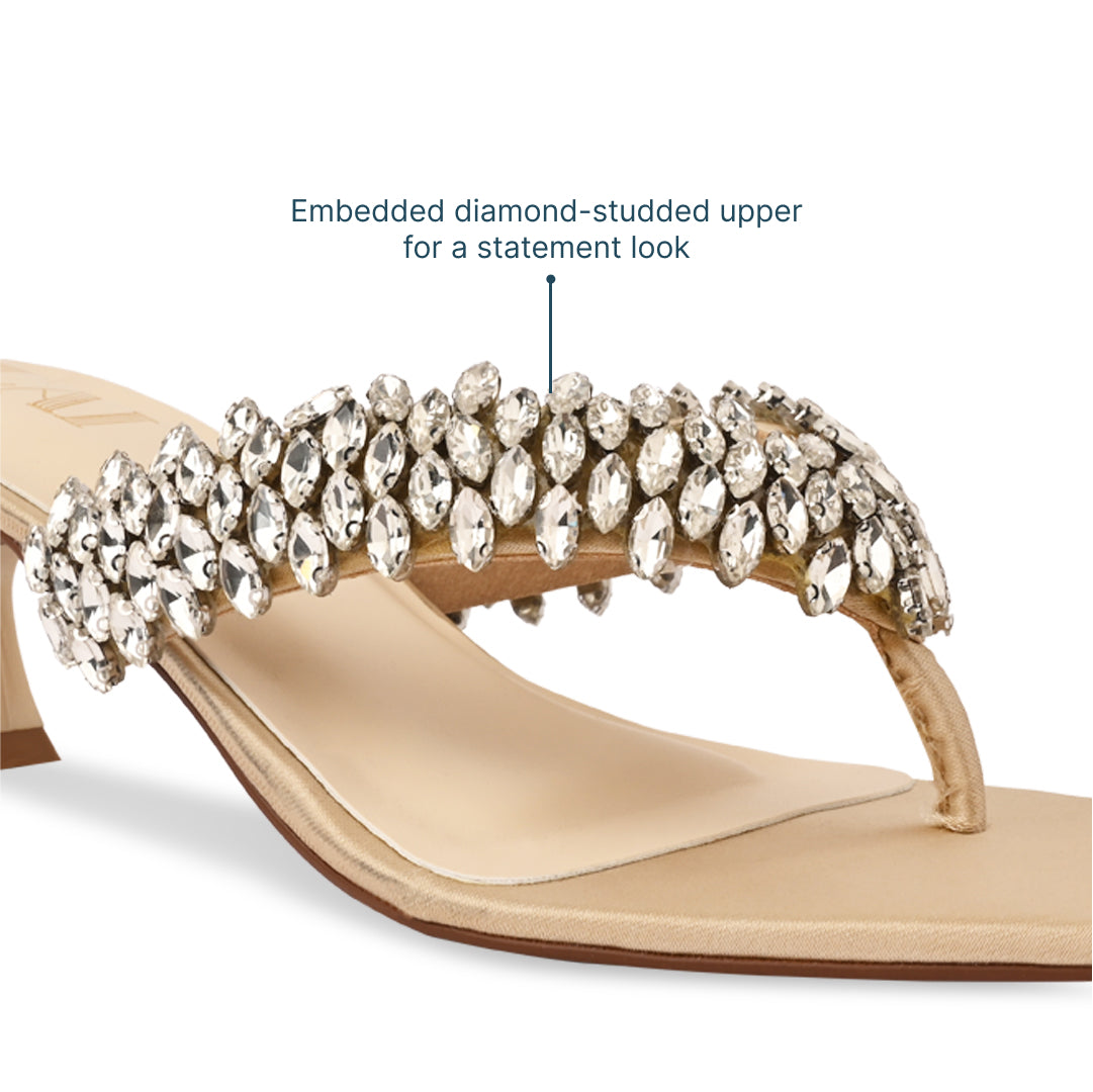 Encrusted Thong Heels