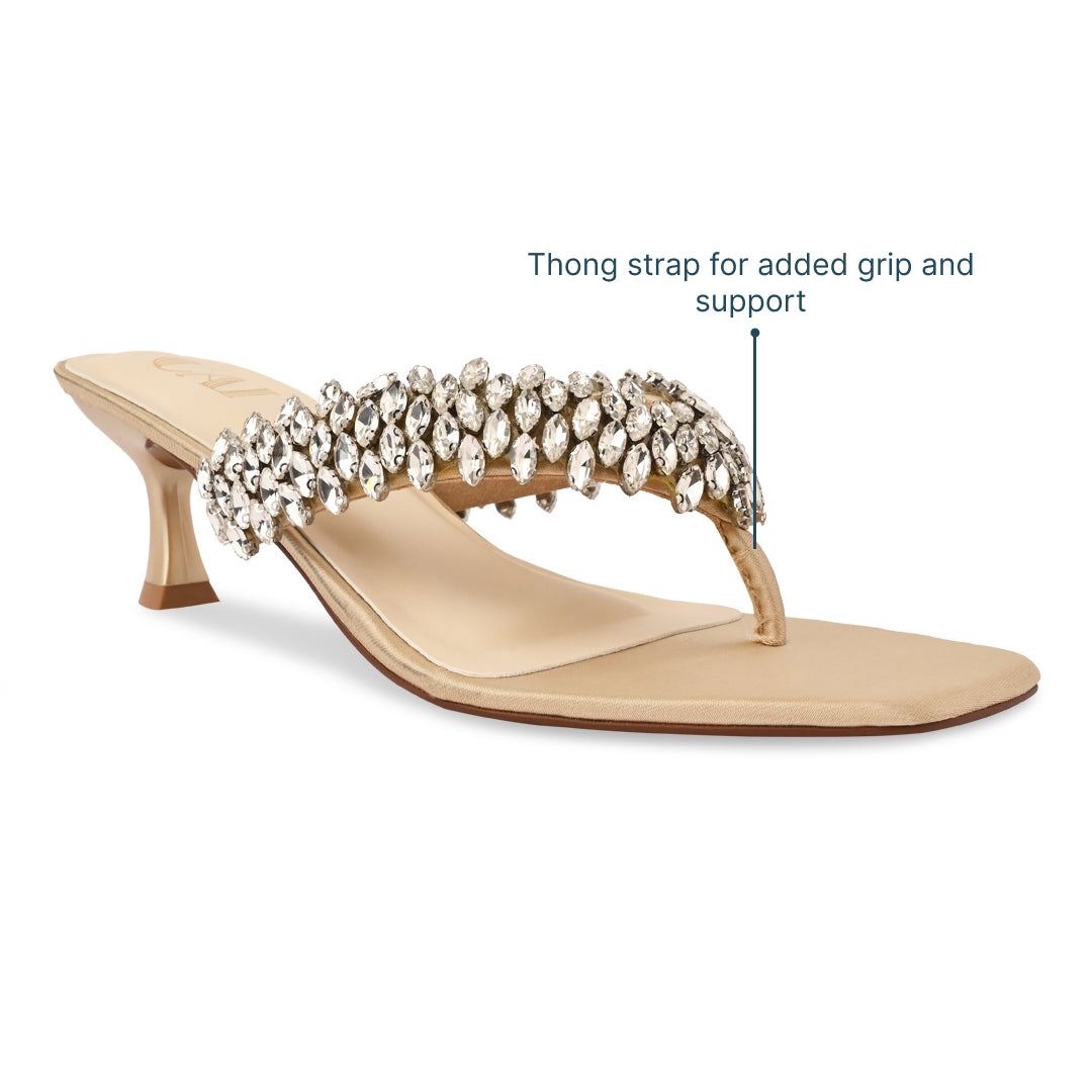 Encrusted Thong Heels