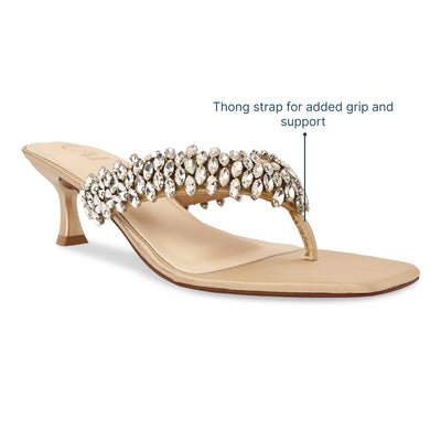 Encrusted Thong Heels