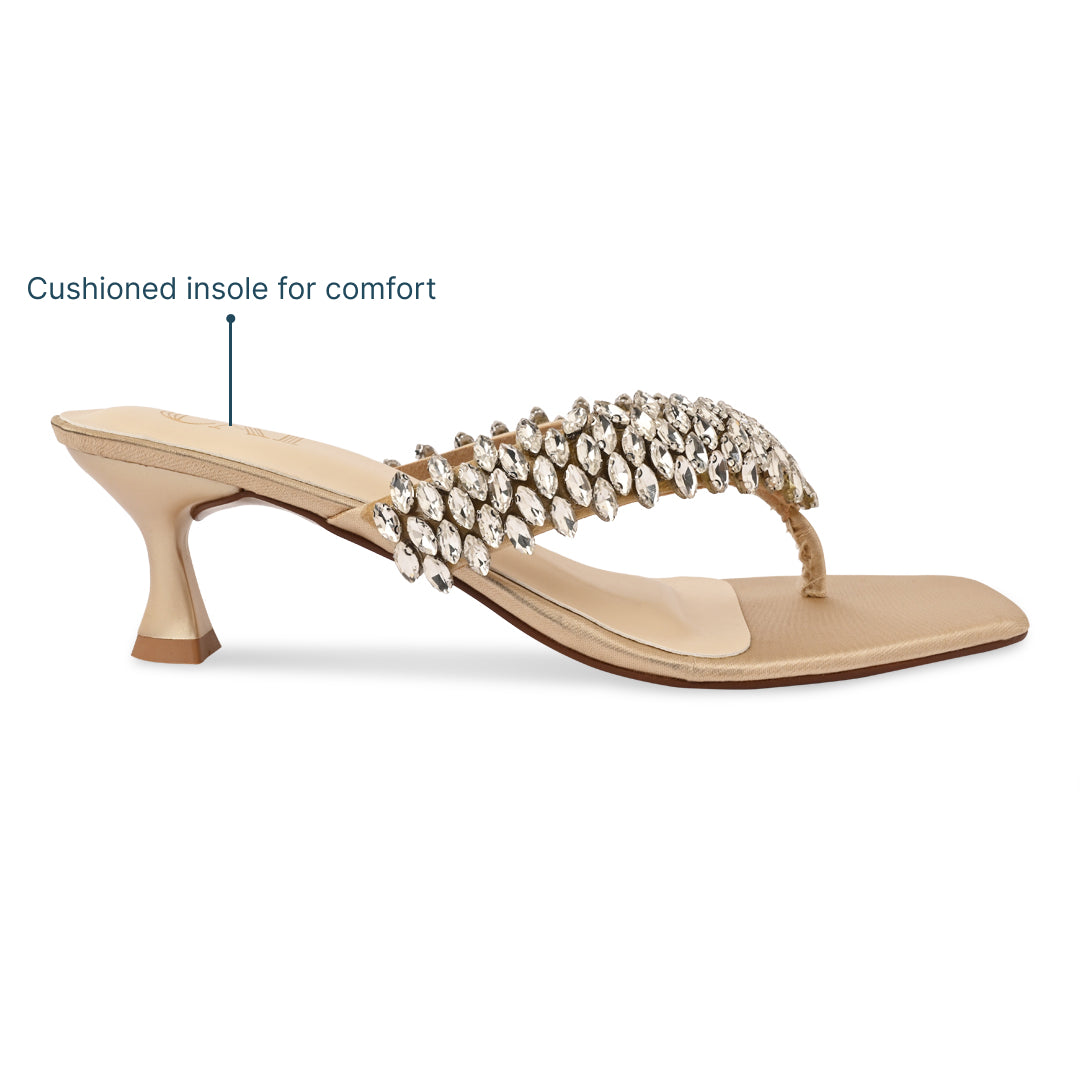 Encrusted Thong Heels