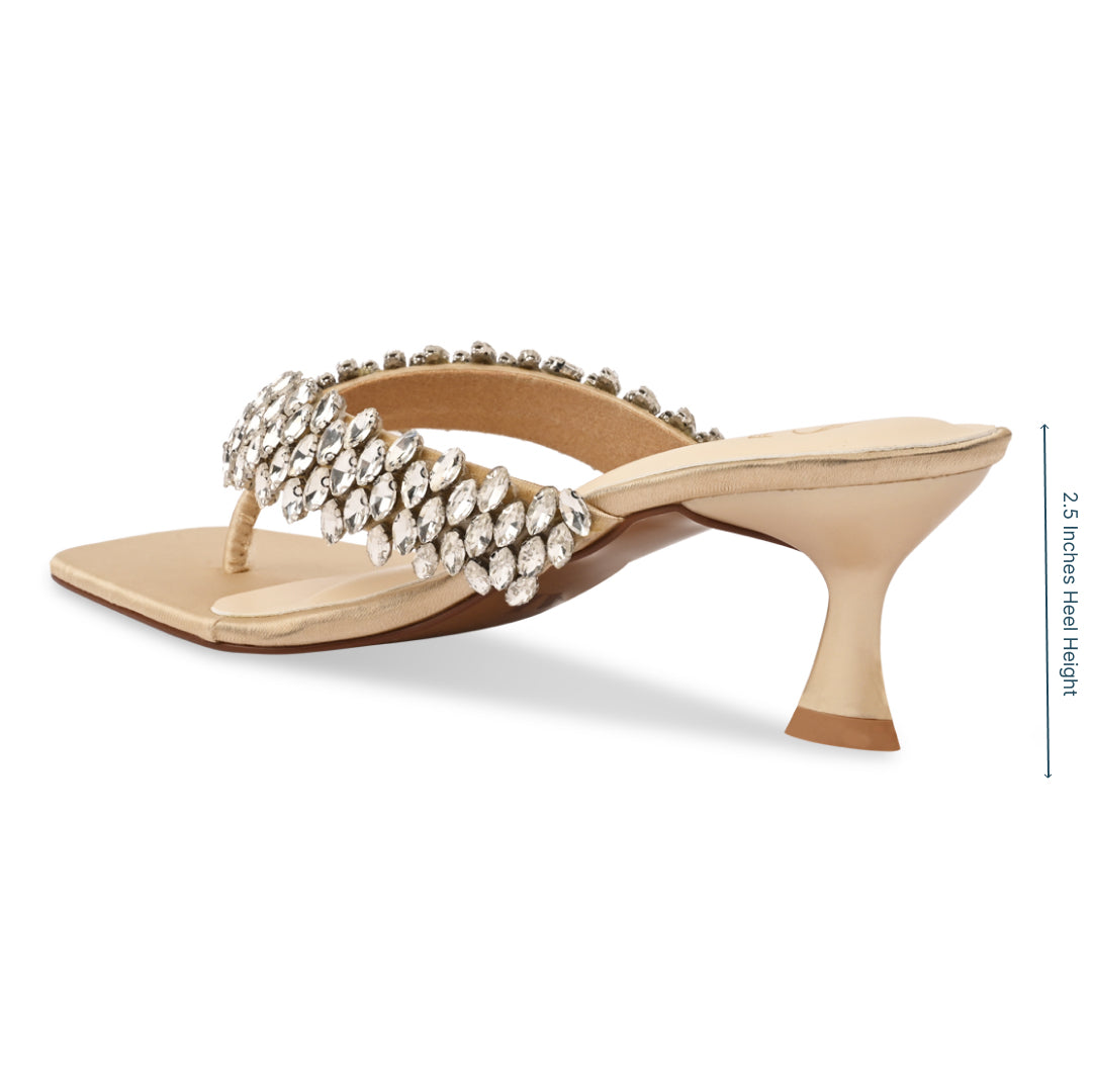 Encrusted Thong Heels