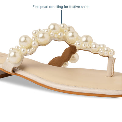 Luna Pearl Cream Flats