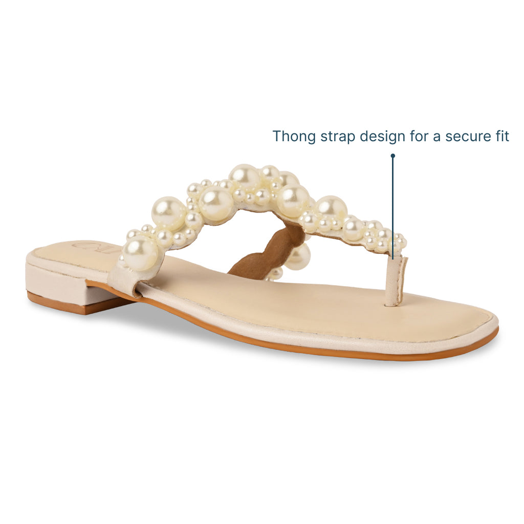 Luna Pearl Cream Flats