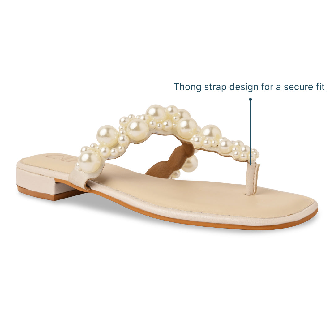 Luna Pearl Cream Flats