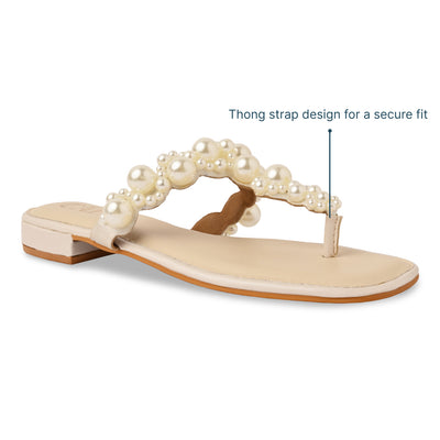 Luna Pearl Cream Flats