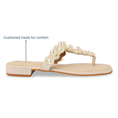 Luna Pearl Cream Flats