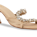 Leaf Strapped Gold Heel