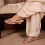 Leaf Embellished Thong Wedge