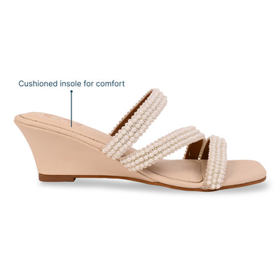 Multi Pearl Lace Wedge