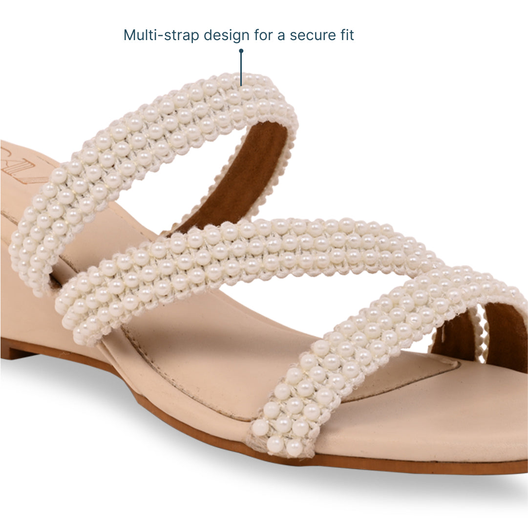 Multi Pearl Lace Wedge