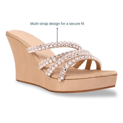 Multi Diamond Lace Gold Wedge