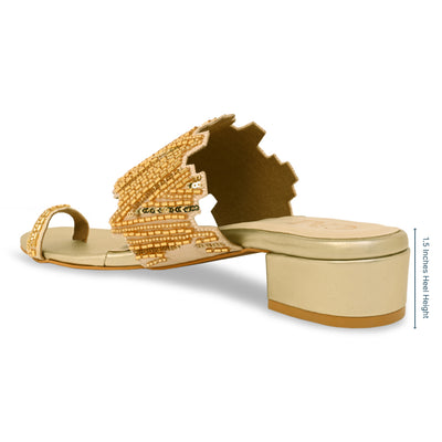 Dazzle Gold Line Toe Heel