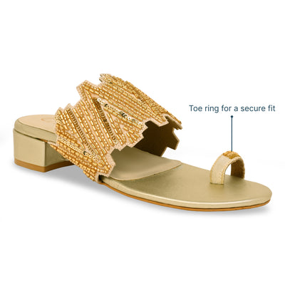 Dazzle Gold Line Toe Heel