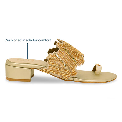 Dazzle Gold Line Toe Heel
