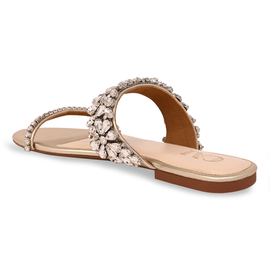 Twilight Glimmer Gold Flats