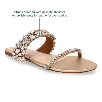 Twilight Glimmer Gold Flats