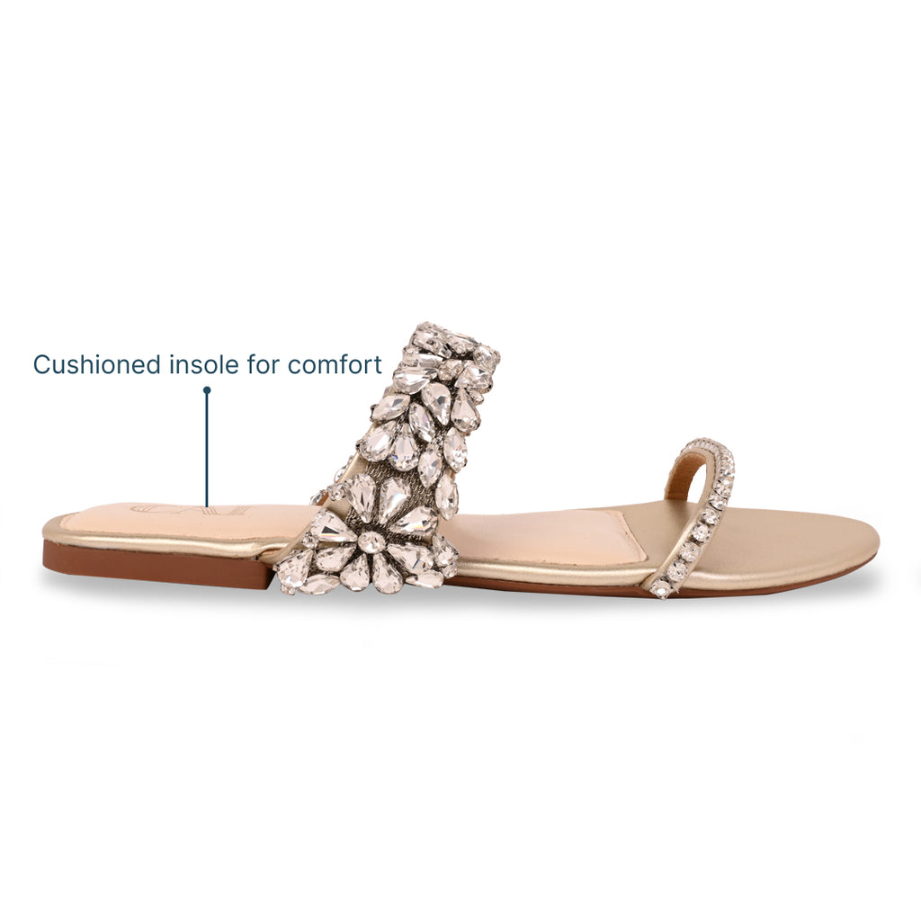 Twilight Glimmer Gold Flats